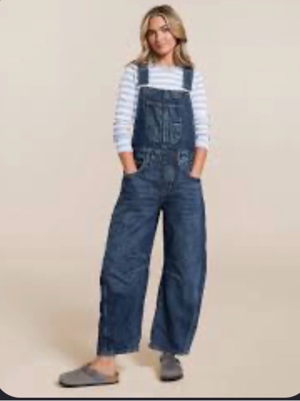 We The Free NWOT Good Luck Barrel Overalls in indigo wash
